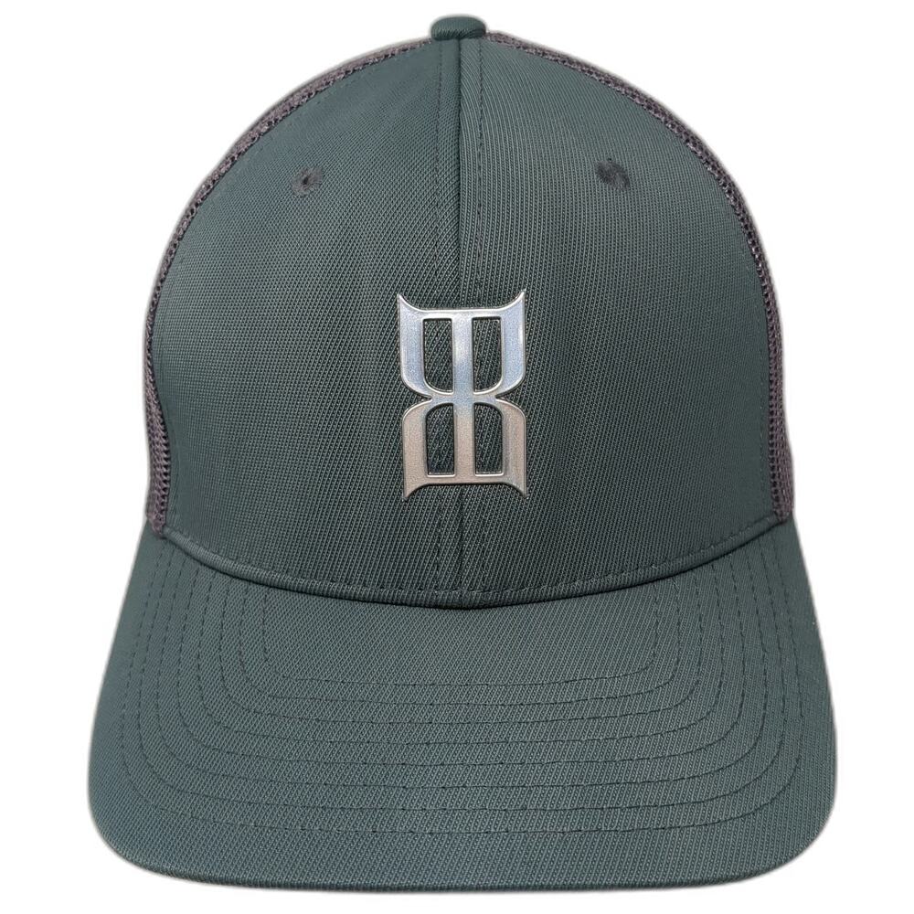 Bex Trucker Hat Green OSFM Chrome Logo Mesh Back Snapback Structured Curved Brim